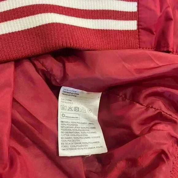 H&M Bomber Jacket light, men’s size Medium red and white new without tags - Picture 9 of 10